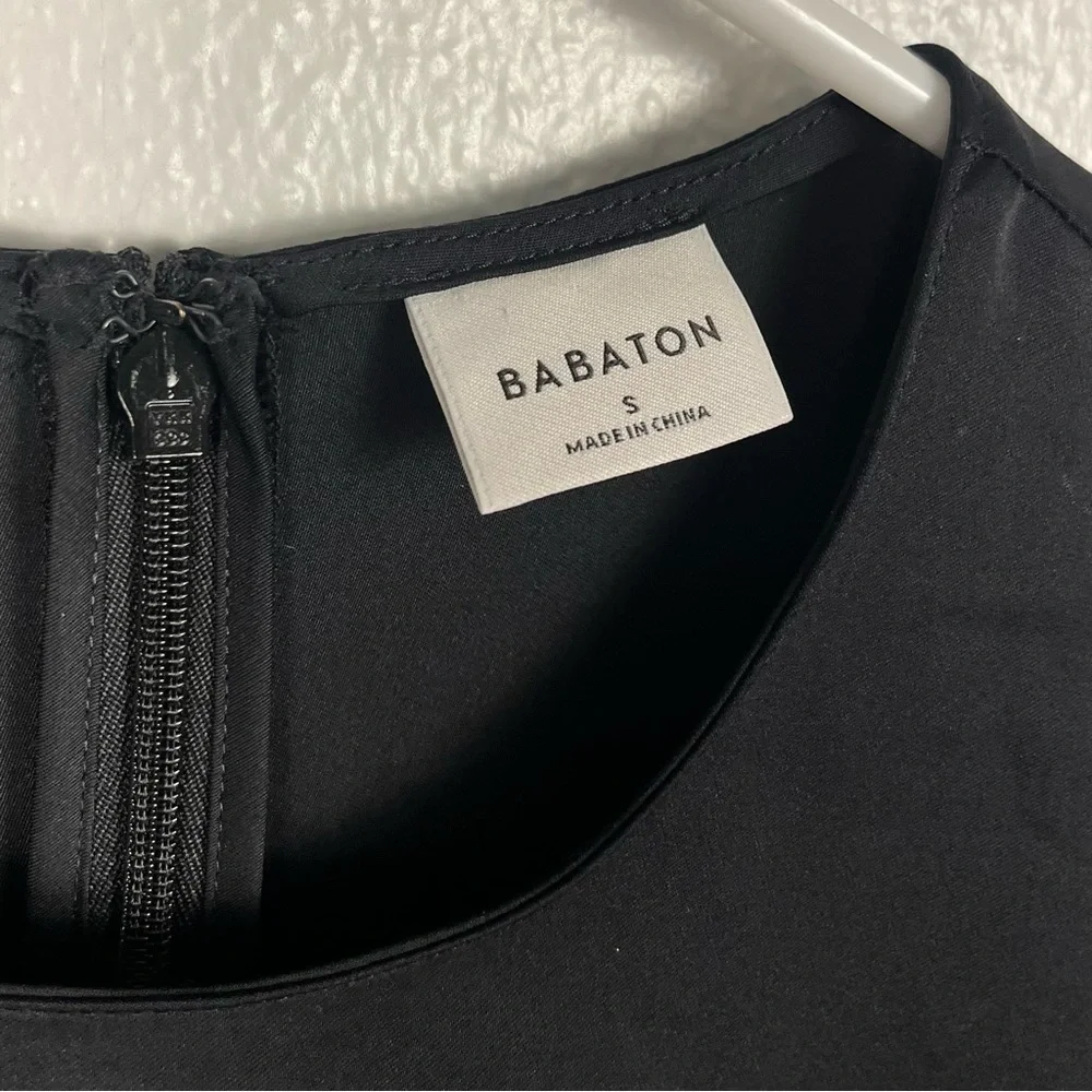 Aritzia Babaton Hamilton Black Satin Long Sleeve Blouse Top Small